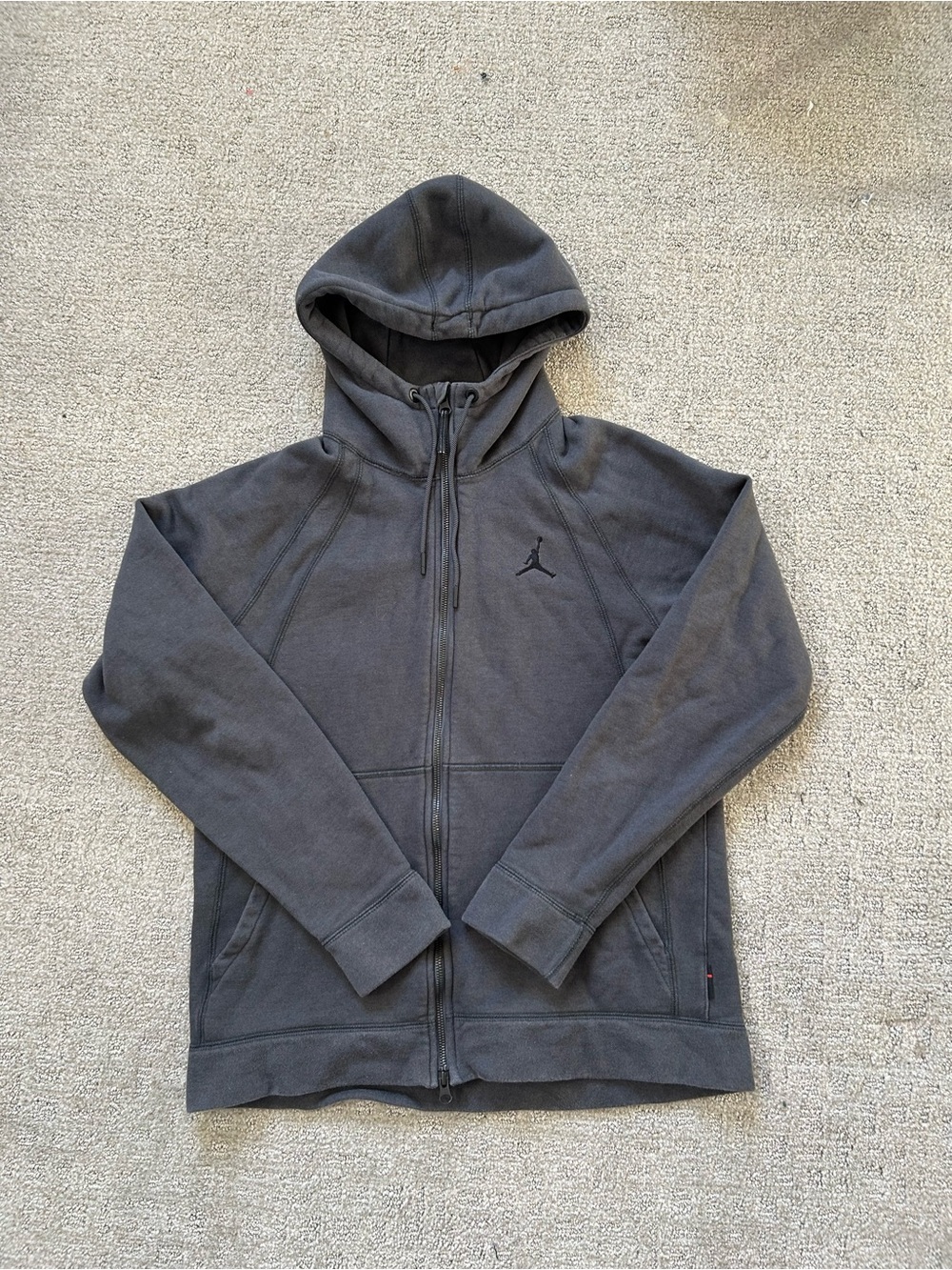 Men's Nike Air Jordan Tech Fleece Full Zip Jacket Hooded Gray Size Large